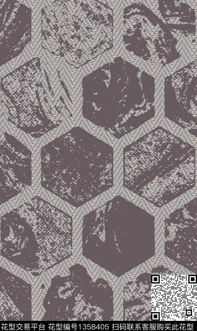 绿植树叶紫藤花男装传统印花华亿平台下载（图片编号: 1358405） - 瓦栏（Walan）