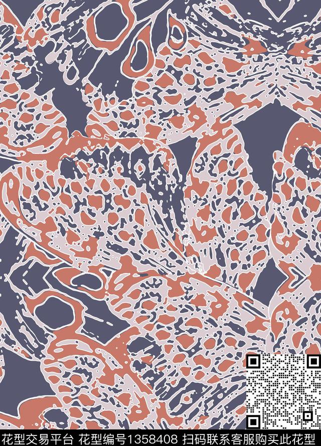 绿植树叶紫藤花男装传统印花华亿平台下载（图片编号: 1358408） - 瓦栏（Walan）