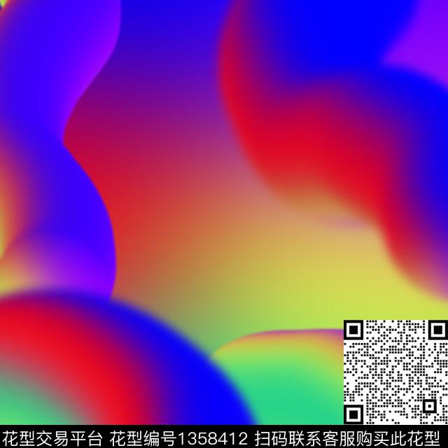 渐变几何漩涡数码印花华亿平台下载（图片编号: 1358412） - 瓦栏（Walan）