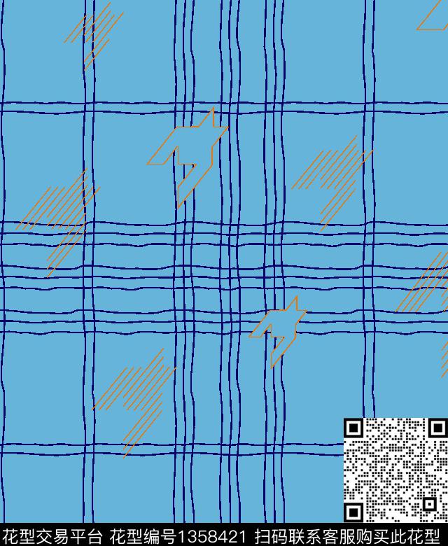 千鸟格大牌风男装格子传统印花华亿平台下载（图片编号: 1358421） - 瓦栏（Walan）