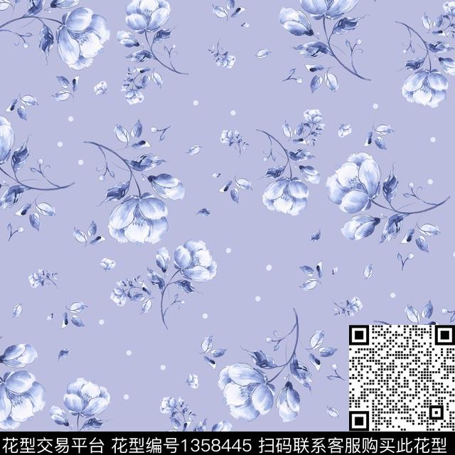 花卉大牌风小清新数码印花华亿平台下载（图片编号: 1358445） - 瓦栏（Walan）