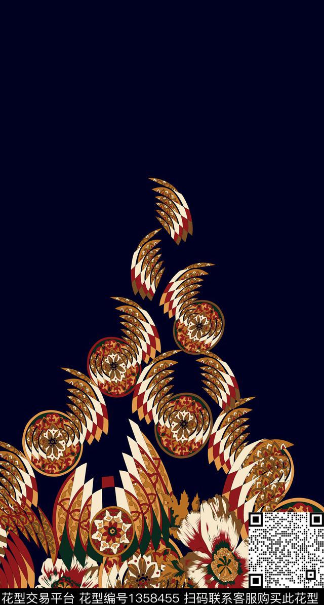 定位花波西米亚秋冬华亿平台传统印花华亿平台下载（图片编号: 1358455） - 瓦栏（Walan）