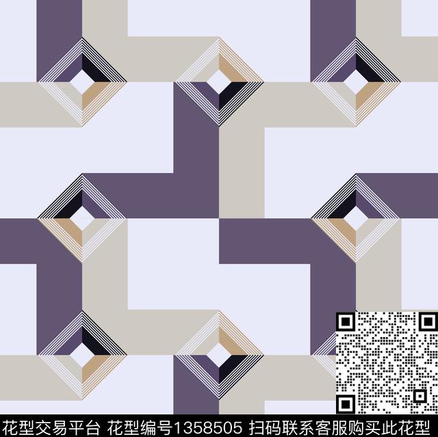 几何格子传统印花华亿平台下载（图片编号: 1358505） - 瓦栏（Walan）