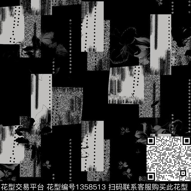 复古抽象男装潮牌数码印花华亿平台下载（图片编号: 1358513） - 瓦栏（Walan）