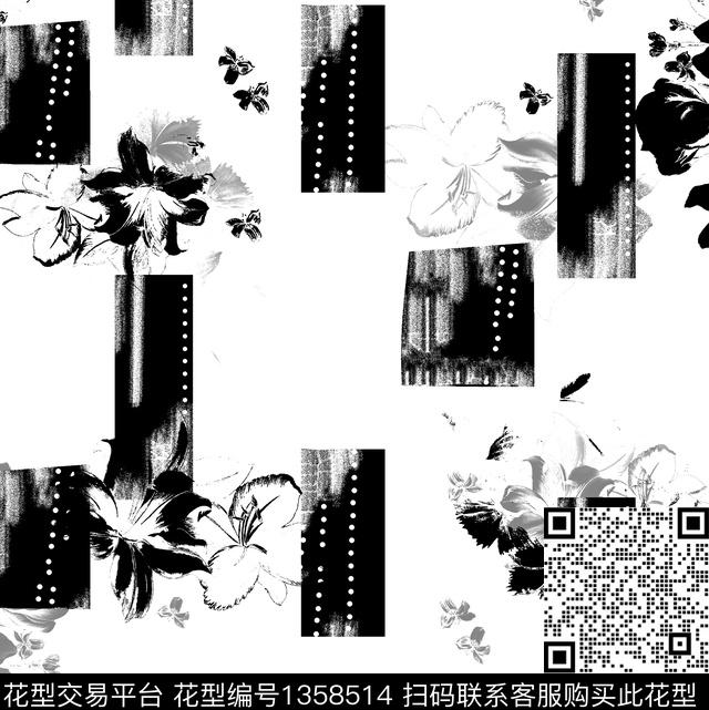 复古抽象男装潮牌数码印花华亿平台下载（图片编号: 1358514） - 瓦栏（Walan）