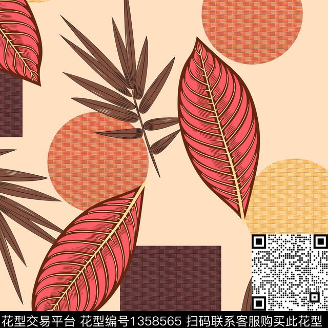 几何大牌风热带华亿平台传统印花华亿平台下载（图片编号: 1358565） - 瓦栏（Walan）