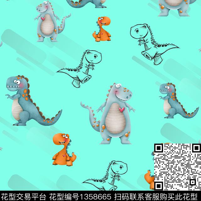 几何可爱卡通动物数码印花华亿平台下载（图片编号: 1358665） - 瓦栏（Walan）