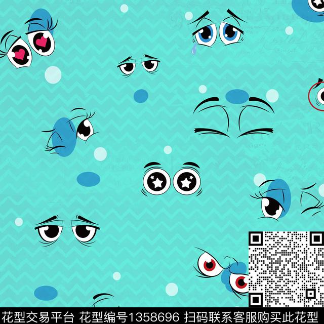 几何可爱趣味传统印花华亿平台下载（图片编号: 1358696） - 瓦栏（Walan）