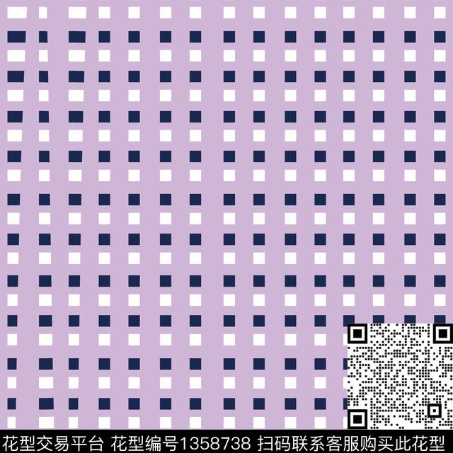 格子小清新趣味传统印花华亿平台下载（图片编号: 1358738） - 瓦栏（Walan）