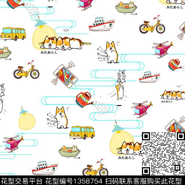 字母涂鸦动物数码印花华亿平台下载（图片编号: 1358754） - 瓦栏（Walan）