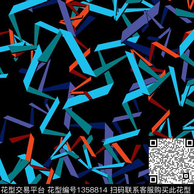 渐变抽象男装条纹数码印花华亿平台下载（图片编号: 1358814） - 瓦栏（Walan）