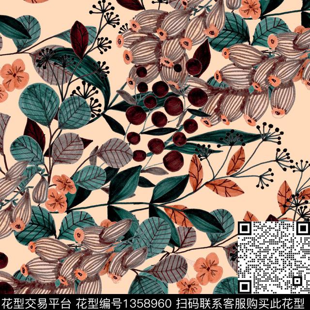 深圳绿植树叶花卉数码印花华亿平台下载（图片编号: 1358960） - 瓦栏（Walan）