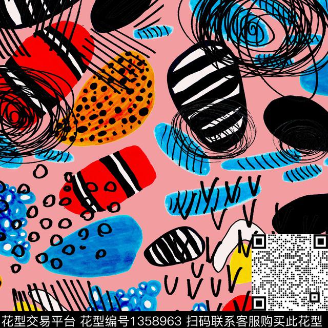 几何深圳手绘传统印花华亿平台下载（图片编号: 1358963） - 瓦栏（Walan）