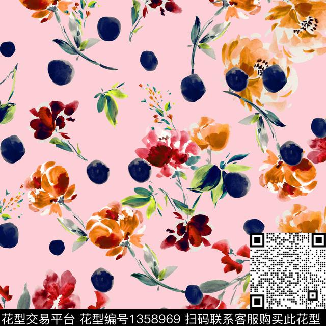 几何深圳花卉数码印花华亿平台下载（图片编号: 1358969） - 瓦栏（Walan）
