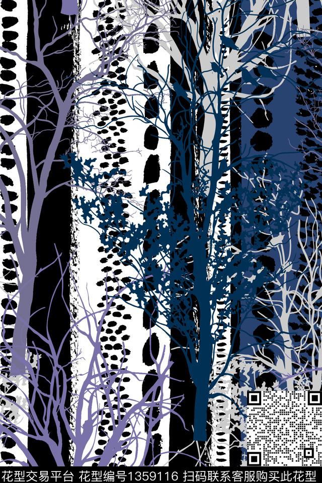 几何肌理花卉数码印花华亿平台下载（图片编号: 1359116） - 瓦栏（Walan）