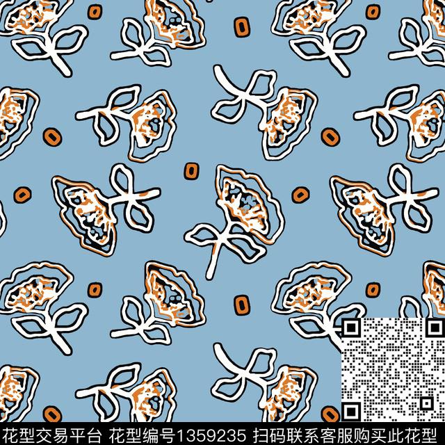 绿植树叶紫藤花男装传统印花华亿平台下载（图片编号: 1359235） - 瓦栏（Walan）