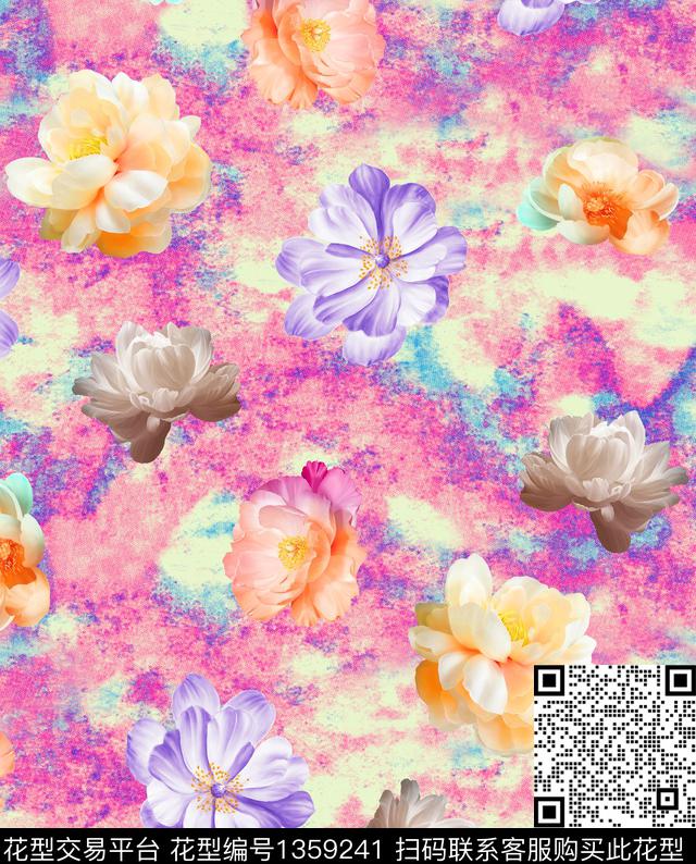 花卉数码印花华亿平台下载（图片编号: 1359241） - 瓦栏（Walan）