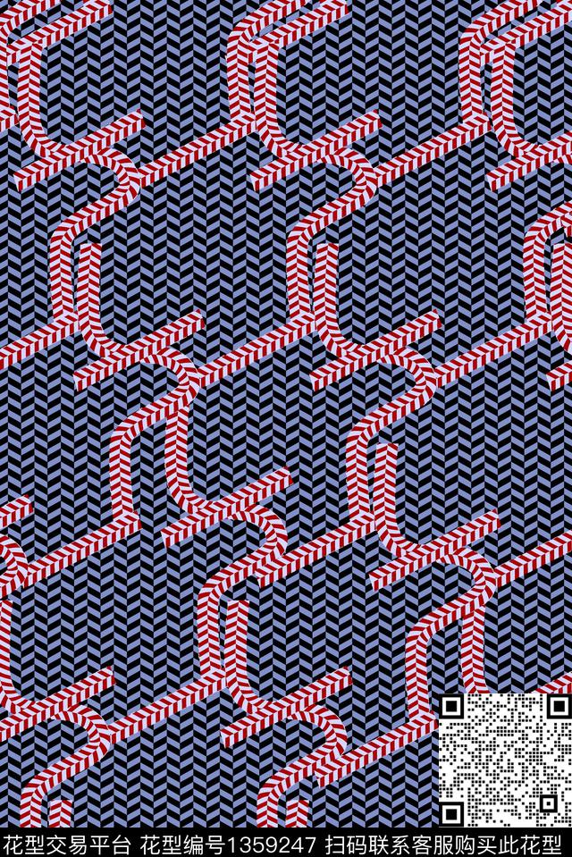 几何抽象中国风数码印花华亿平台下载（图片编号: 1359247） - 瓦栏（Walan）