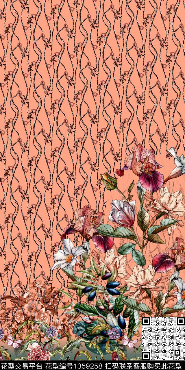 女装定位花民族花卉复古数码印花华亿平台下载（图片编号: 1359258） - 瓦栏（Walan）