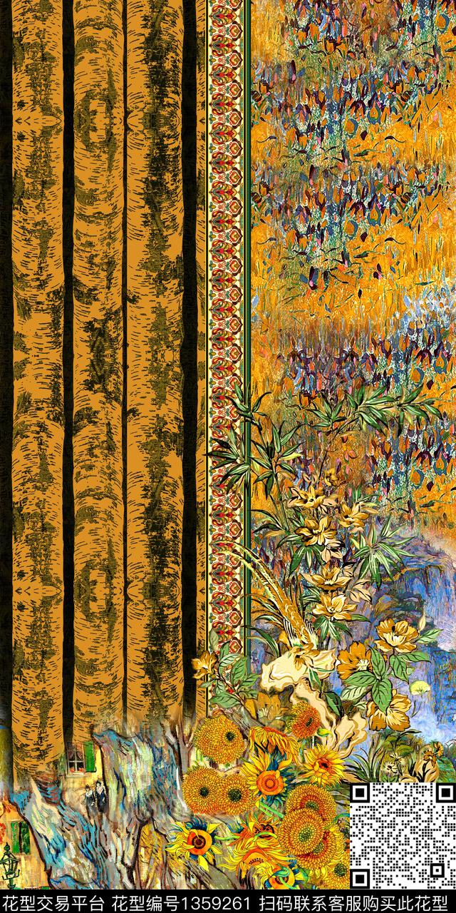 女装定位花民族花卉复古数码印花华亿平台下载（图片编号: 1359261） - 瓦栏（Walan）