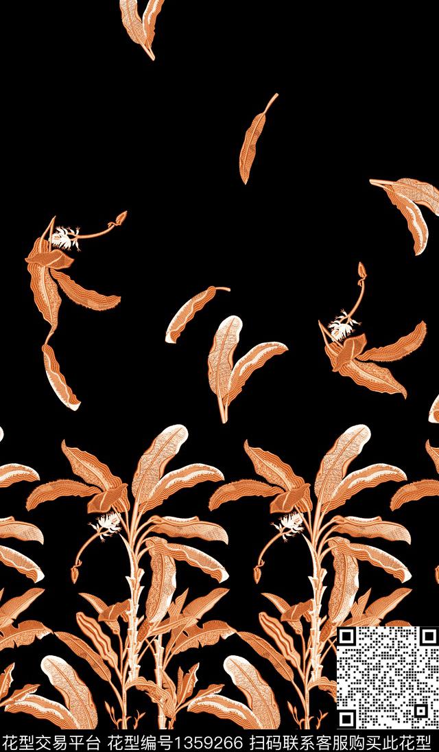 定位花绿植树叶热带华亿平台数码印花华亿平台下载（图片编号: 1359266） - 瓦栏（Walan）