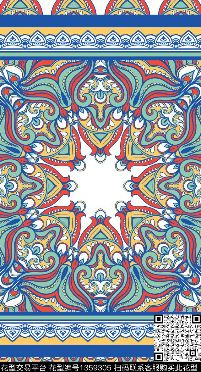 部落风佩斯利民族风传统印花华亿平台下载（图片编号: 1359305） - 瓦栏（Walan）