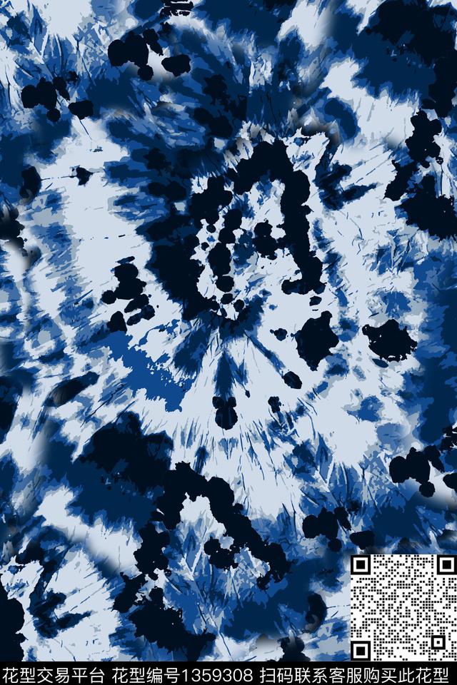 肌理水彩扎染华亿平台数码印花华亿平台下载（图片编号: 1359308） - 瓦栏（Walan）