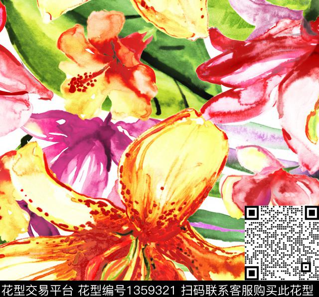 连体泳装网纱雪纺系列数码印花华亿平台下载（图片编号: 1359321） - 瓦栏（Walan）