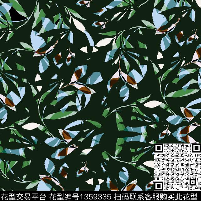 几何花卉大牌风数码印花华亿平台下载（图片编号: 1359335） - 瓦栏（Walan）