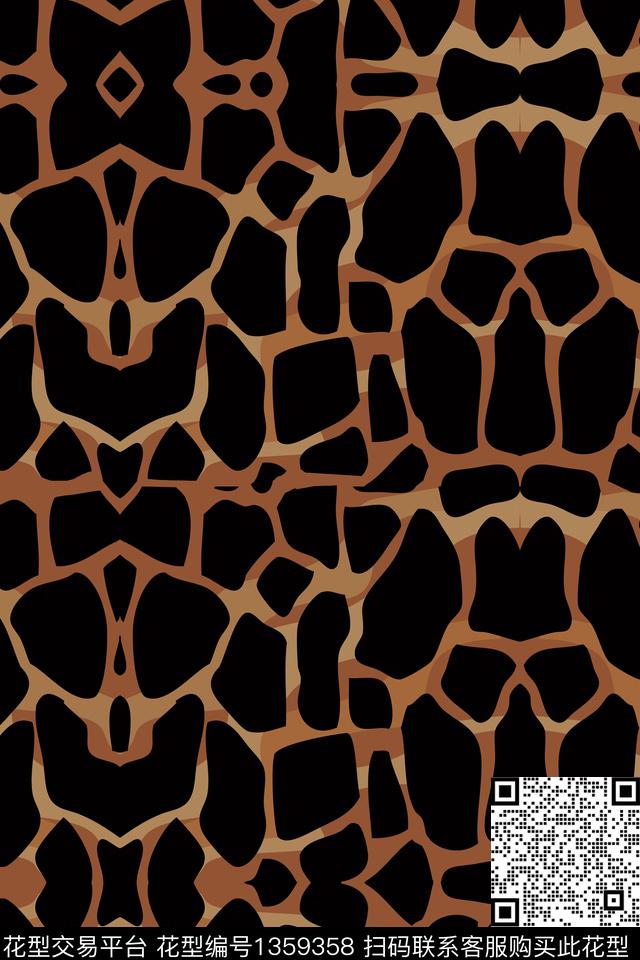 几何豹纹动物纹数码印花华亿平台下载（图片编号: 1359358） - 瓦栏（Walan）