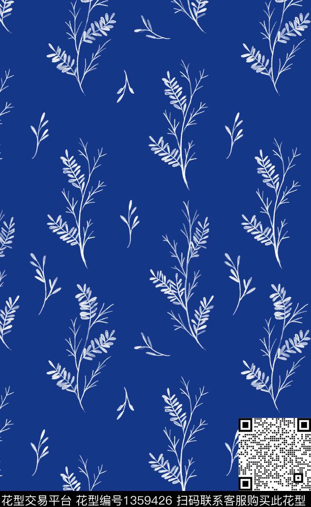 花卉休闲绿植树叶数码印花华亿平台下载（图片编号: 1359426） - 瓦栏（Walan）