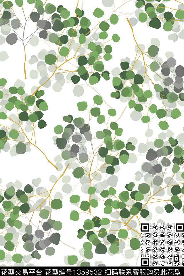 花卉大牌风小清新数码印花华亿平台下载（图片编号: 1359532） - 瓦栏（Walan）