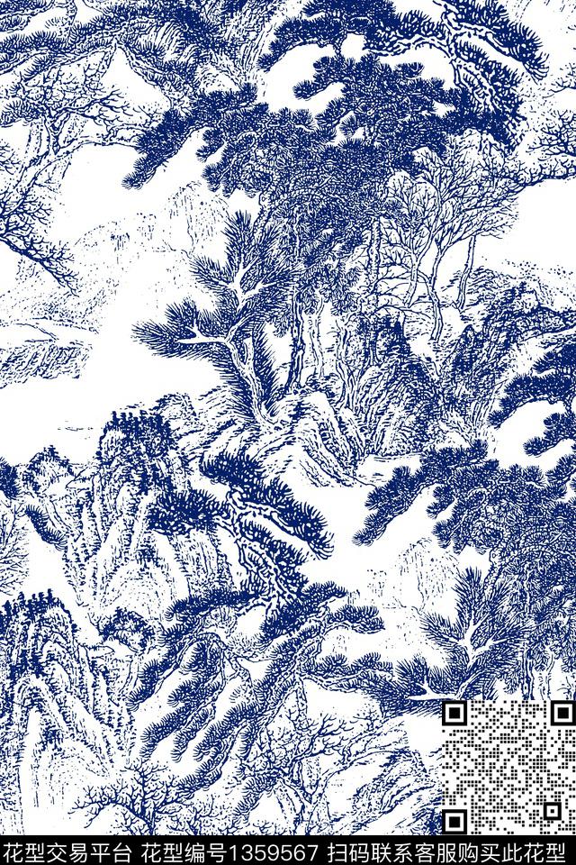 大牌风植物时尚数码印花华亿平台下载（图片编号: 1359567） - 瓦栏（Walan）