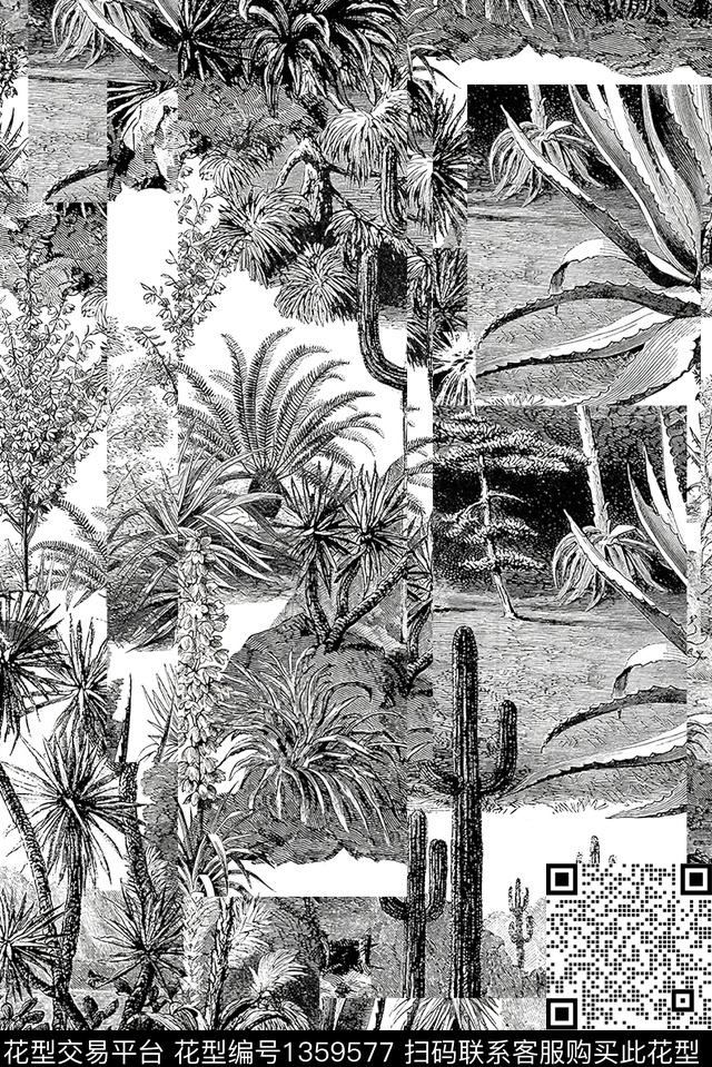 花卉大牌风风景景观数码印花华亿平台下载（图片编号: 1359577） - 瓦栏（Walan）