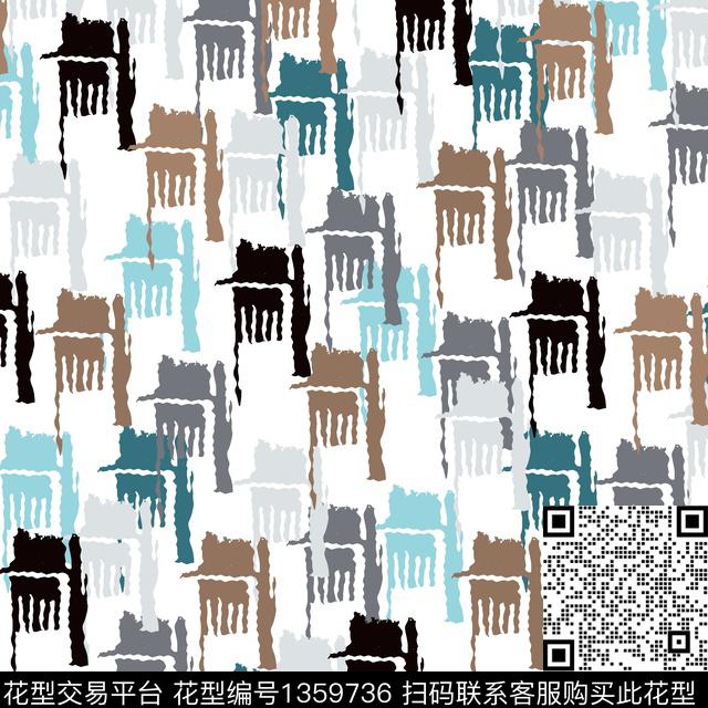 线条肌理笔触传统印花华亿平台下载（图片编号: 1359736） - 瓦栏（Walan）