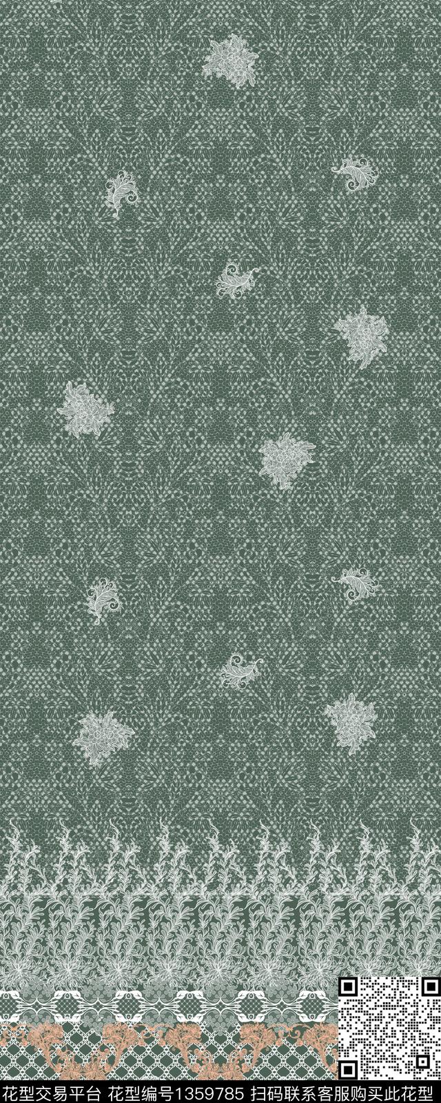 几何定位花民族风数码印花华亿平台下载（图片编号: 1359785） - 瓦栏（Walan）