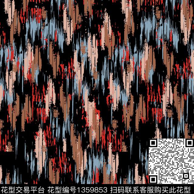 几何笔触民族风传统印花华亿平台下载（图片编号: 1359853） - 瓦栏（Walan）