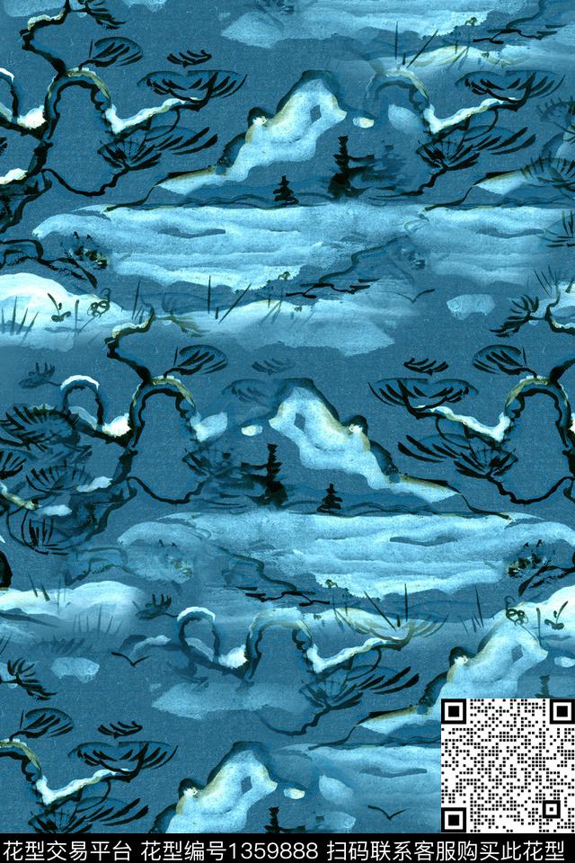 旗袍香云纱中国风数码印花华亿平台下载（图片编号: 1359888） - 瓦栏（Walan）