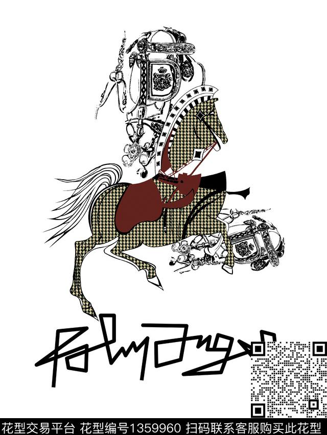 几何字母格子数码印花华亿平台下载（图片编号: 1359960） - 瓦栏（Walan）