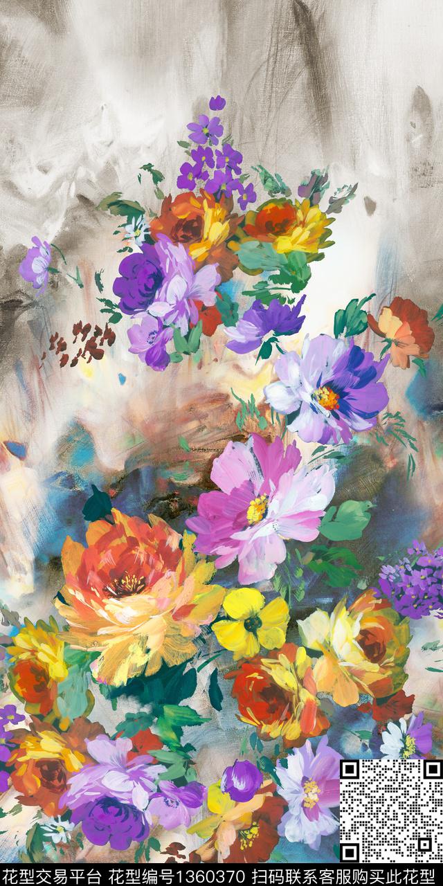 连衣裙数码华亿平台花卉数码印花华亿平台下载（图片编号: 1360370） - 瓦栏（Walan）