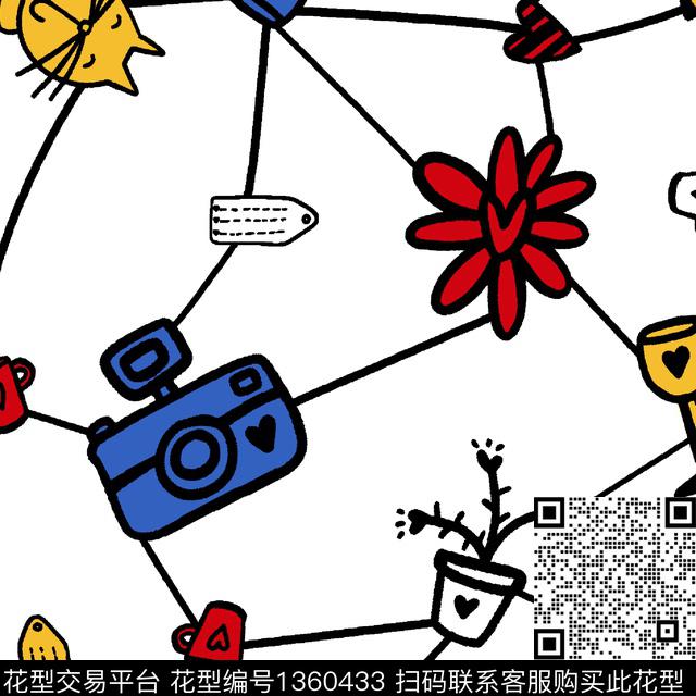 几何插画简约传统印花华亿平台下载（图片编号: 1360433） - 瓦栏（Walan）