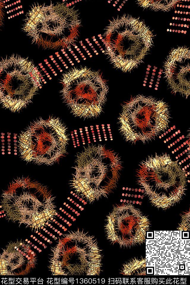 几何大牌风抽象数码印花华亿平台下载（图片编号: 1360519） - 瓦栏（Walan）