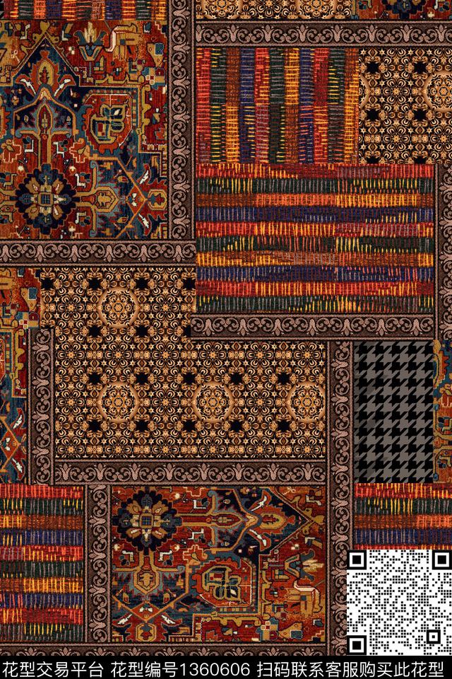 中老年雕印华亿平台混合拼接传统印花华亿平台下载（图片编号: 1360606） - 瓦栏（Walan）