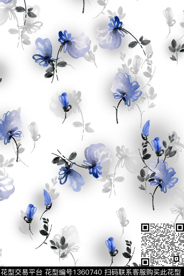 花卉大牌风小清新数码印花华亿平台下载（图片编号: 1360740） - 瓦栏（Walan）