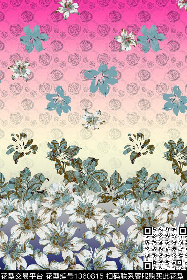 连衣裙数码华亿平台花卉数码印花华亿平台下载（图片编号: 1360815） - 瓦栏（Walan）