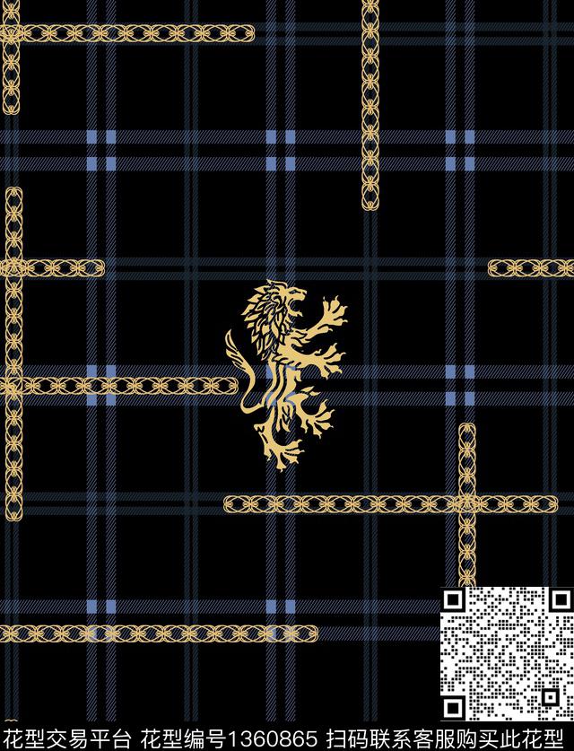 格子狮子大牌风传统印花华亿平台下载（图片编号: 1360865） - 瓦栏（Walan）