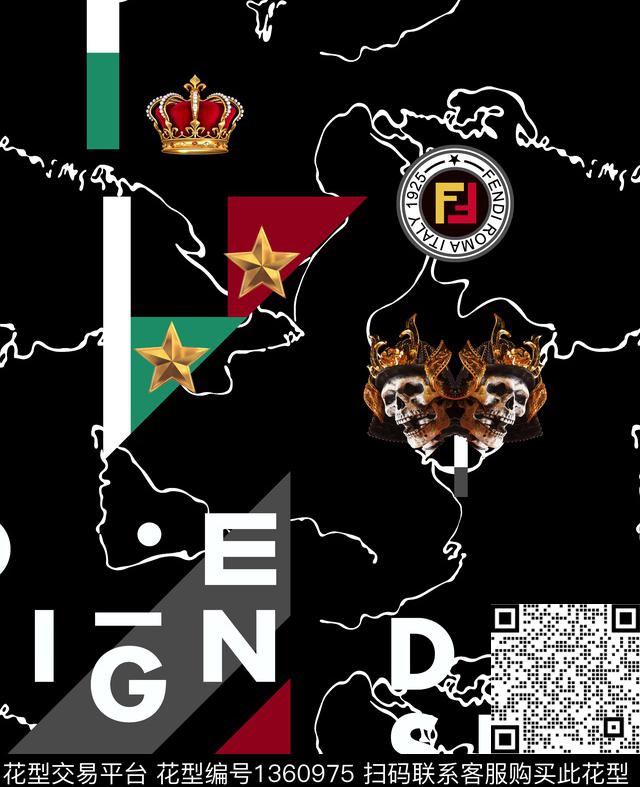 动物花卉线条字母数码印花华亿平台下载（图片编号: 1360975） - 瓦栏（Walan）