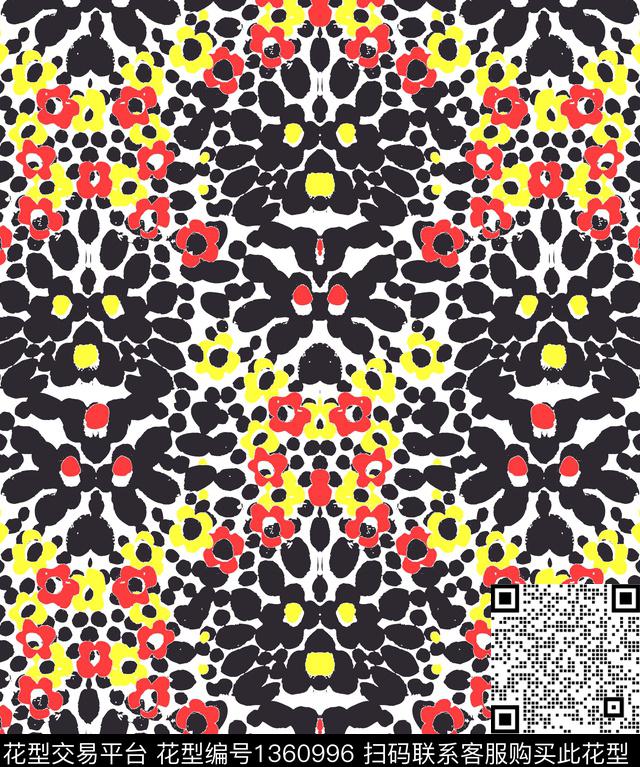 几何抽象花卉小碎花传统印花华亿平台下载（图片编号: 1360996） - 瓦栏（Walan）