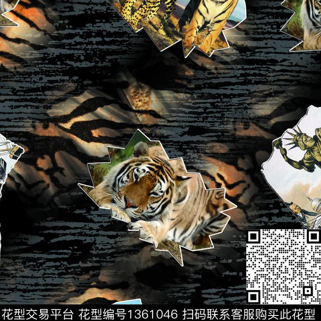 老虎动物秋冬华亿平台数码印花华亿平台下载（图片编号: 1361046） - 瓦栏（Walan）