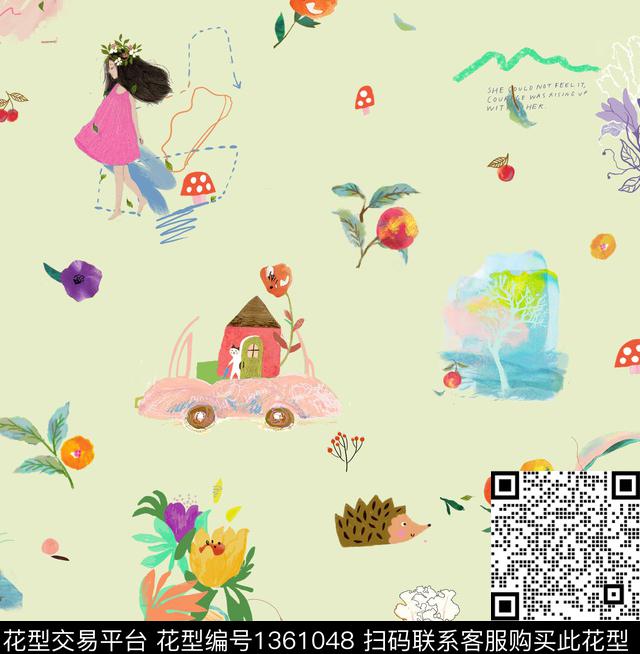 水果手绘趣味数码印花华亿平台下载（图片编号: 1361048） - 瓦栏（Walan）